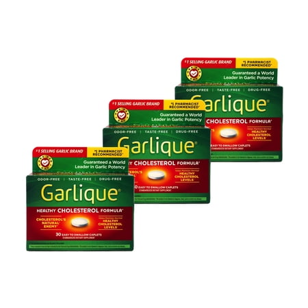 Garlique Cholesterols Natural Enemy Easy To Sallow Caplets, 30 Ea, 3 Pack