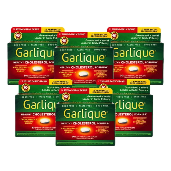 Garlique Cholesterols Natural Enemy Easy To Sallow Caplets, 30 Ea, 6 Pack