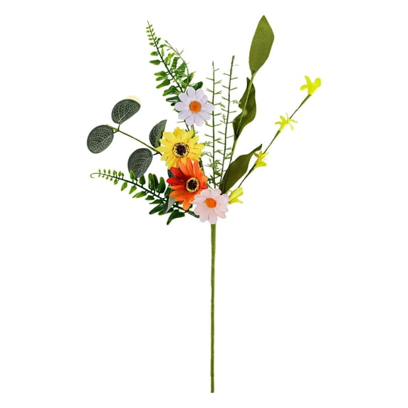 Garloy 1 Pcs Wildflowers Artificial Flowers Daisy with Stems Fake Wildflowers Bouquet 14" Colorful Silk Flowers for Home Decor Indoor Floral Arrangement Table Vase Party Summer Wedding Outdoor Decor