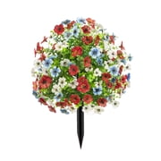 Garloy Artificial Flowers on Stakes Artificial Flower Stake Outdoor Decor Artificial Flowers with Ground Stakes Artificial Outdoor Flowers with Stake Outdoor Faux Flowers for Garden Yard Porch Decor