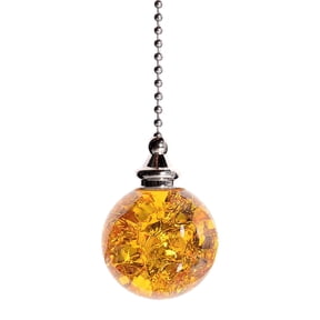 Garloy Ceiling Fan Pull Chain,Extension Pull String for Ceiling Fans,Fan Pulls for Ceiling Fans,Decorative Crystal Pendant Chain Extender Pull String,Ceiling Fan Chain Pulls,Gold,1PC