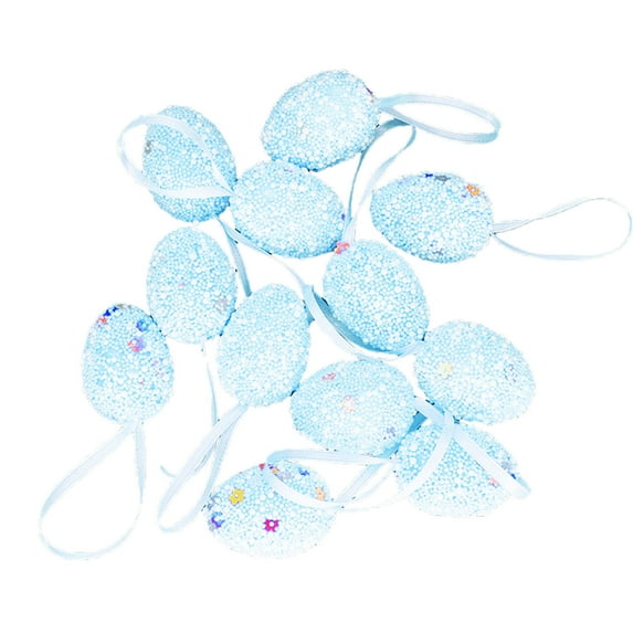 Garloy Colorful Foam Egg,12Pcs Easter Eggs Decorations Hanging Ornaments,Easter Tree Ornaments,Hanging Egg Spring Ornaments,Pastel Easter Eggs,Easter Ornaments,Bright Easter Eggs,12Pcs,1.2"x1.6"