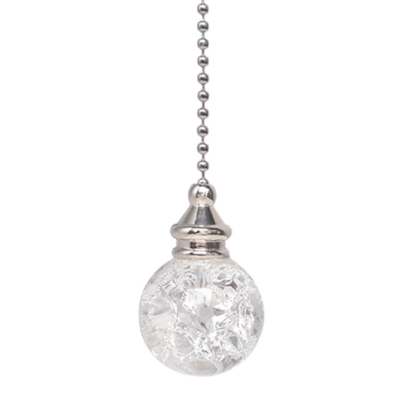 Garloy Decorative Ball Pendant Chain Extender,Fan Pull Chain Extension,Ceiling Fan Chain Pulls,Ceiling Fan Pull Chain,Fan Pulls for Ceiling Fans,Decorative Ornaments Crystal Pendant,White,1PC