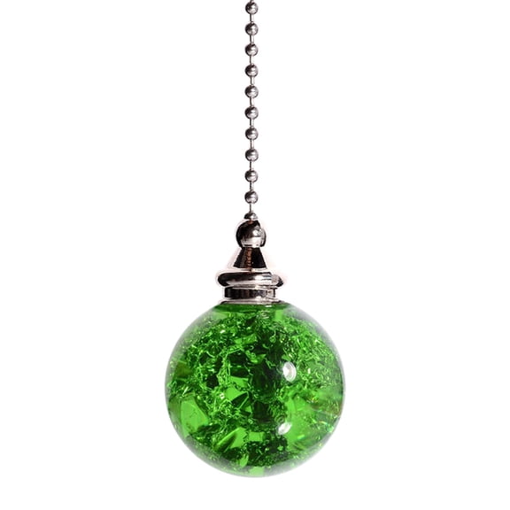Garloy Decorative Ornaments Crystal Pendant,Decorative Crystal Pendant Chain Extender Pull String,Ceiling Fan Chain Pulls,Extension Pull String for Ceiling Fans,Ceiling Fan Pull Chain,Green,1PC