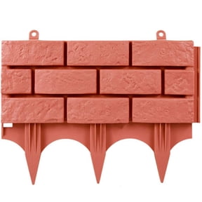 Garloy Faux Stones For Garden Edging,Garden Edging Flower Border Fence,Imitation Stone Effect Flower Bed Edging Plant Border Imitation Stone Brick,Garden Plastic Fence Edging,Faux Edging Stone,1PCS