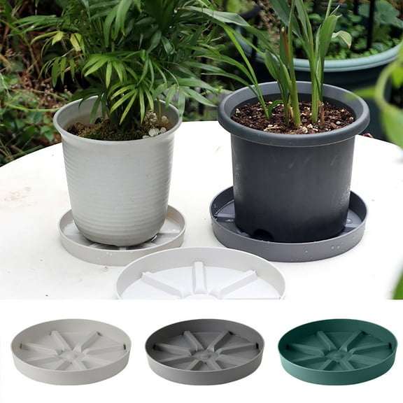 Garloy Flower Pot Saucers,Heavy Duty Plastic Plant Saucers,Plant Pot Saucers,Plant Bottom Watering Tray,Plant Saucers For Indoors,Plant Floor Protector,Floor Protectors For Potted Plants,1PC,5.5"