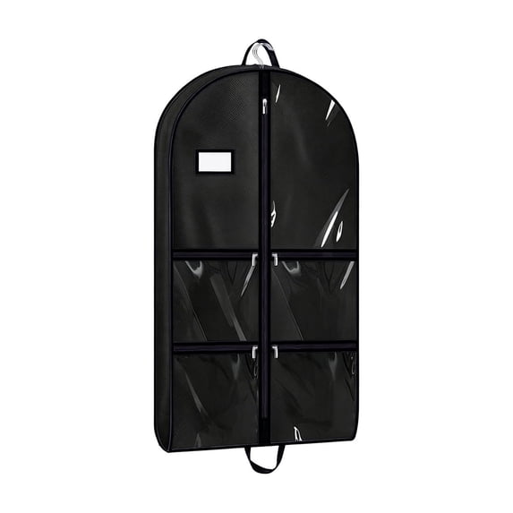 Garment Bag, Hanging Clothes Storage Suit Bag with Transparent Window and Zipper for Travel, Closet, and Home Organization