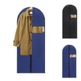 thumbnail image 1 of Garment Bag | Suit Bag for Closet Storage Travel | Blue Polyester | Foldable Lightweight | Zipper Closure | Window Pocket | Long Dress Jacket Organizer | 60x100cm | 1 Pack, 1 of 6