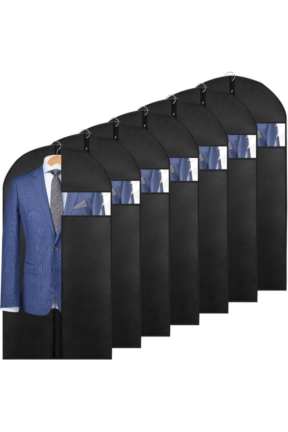 Garment Bag Suit Bag for Storage 40 inch, Washable Suit Cover for T-Shirt, Jacket, Suits, Coats(7 packs)