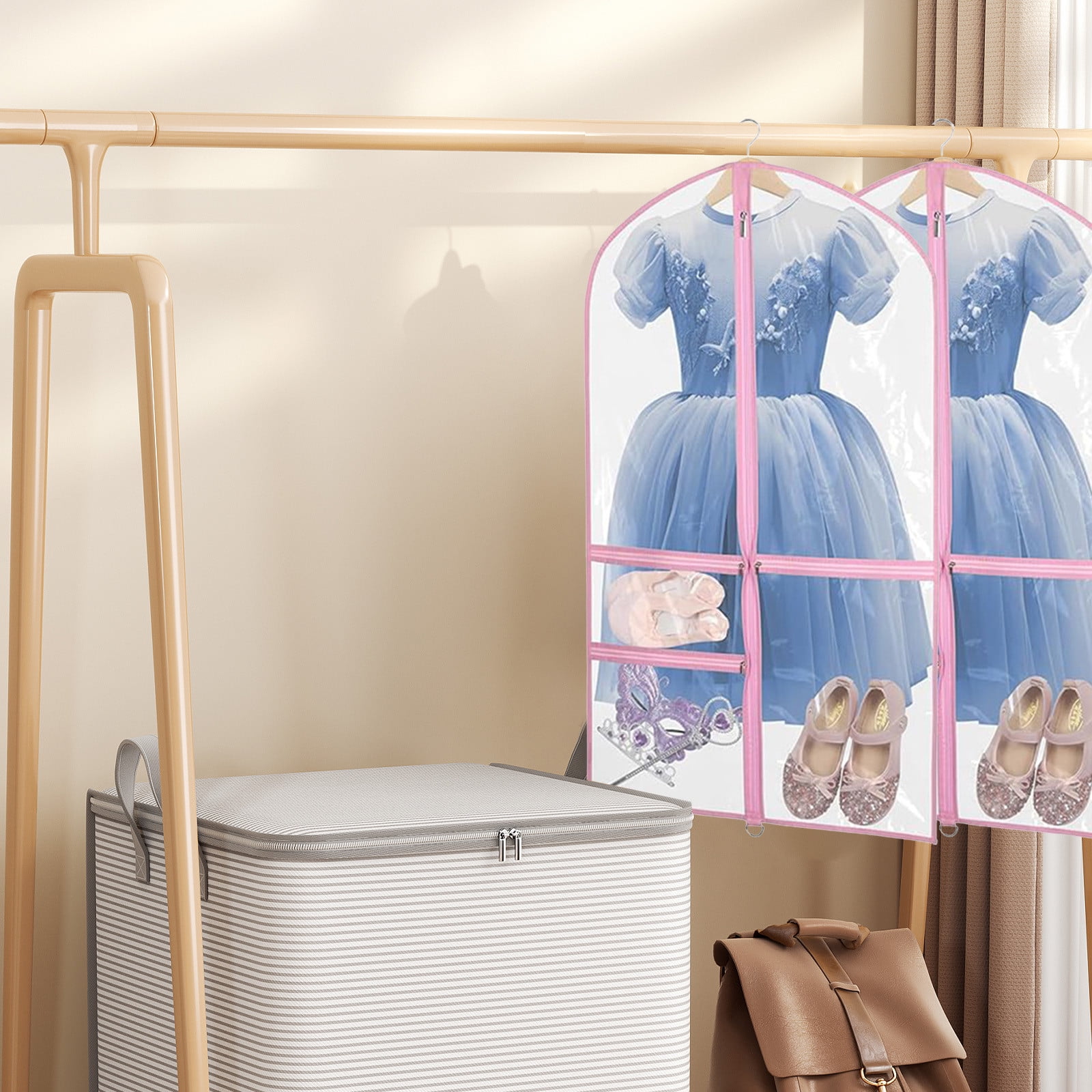 Garment Bag Suit Bag For Closet Storage And Travel Foldable Garment Bag For Hanging Clothes Suit Bag With Id Card Dry Cleaner Bag Clothing Protector Covers For Closet Home Storage Travel Wedding