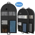 thumbnail image 1 of Garment Bag for Travel, 51'' Garment Bag with Pockets, Gusseted Hanging Clothes Bags for Men, Suit Cover With 2 Handles, Foldable & Dust-Proof Suit Bag for Gowns, Coats, Shirts and Dresses (3 Packs), 1 of 7