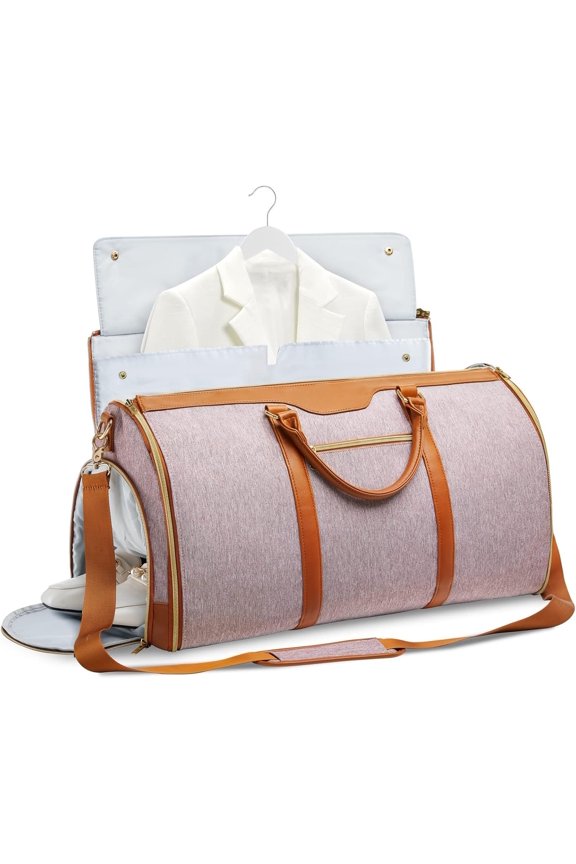 Garment Bag for Travel, Convertible Carry- Duffel with Shoe Compartment, & Wrinkle-Free Suit Carrier for Business Trips & Getaways, Foldable & Lightweight
