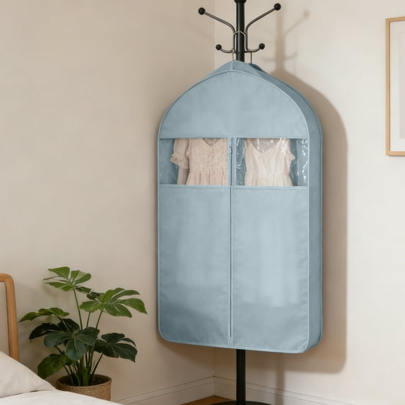 Garment Bag, Travel Garment Bag, Hanging Clothes Storage Cover With Transparent Window For Wardrobe And Travel, Foldable Suit Jacket Storage Bag