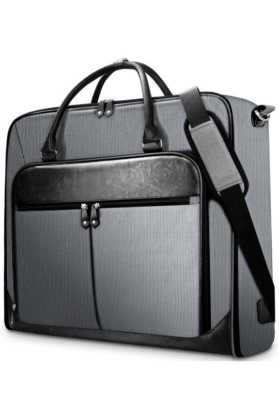 Garment Bag for Travel, Large Carry Suit Bag for Business Up to 4 Suits, Wrinkle Free Garment Bag for Clothes with Strap, Laptop Compartment, and Wet-Dry Pocket
