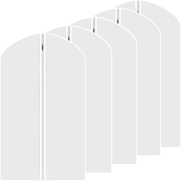 Garment Bags 5 Pack 40" X 24" for Hanging Clothes Travel Storage, Hanging Suit Bags Clothes Covers Garment Clothes Protectors With Zipper for Suits, Tuxedos, Dresses, Coats, Shirts