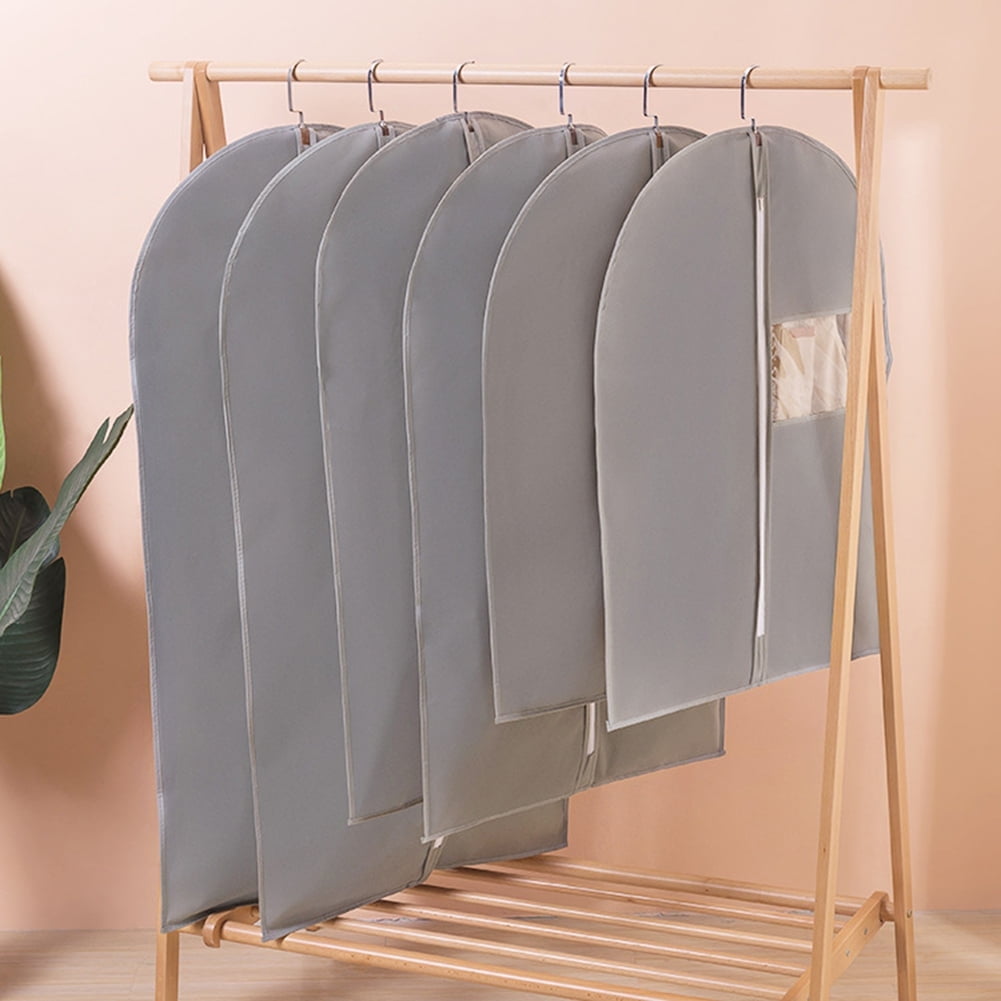 Garment Bags Clothes Covers Protecting Dusts (Set of 6) for Storage Plastic Garment Bags Hanging Clothes Bags Dress Bag for Gowns Long with Zipper for Closet