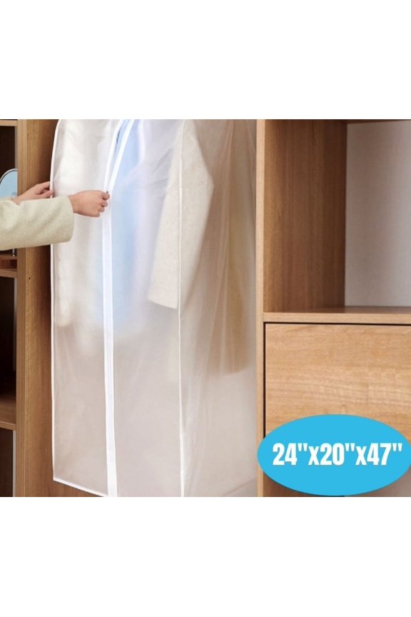 Garment Bags, Garment Bags for Hanging Clothes, Ethylene Vinyl Acetate Translucent Reusable and Washable Storage Bag with Zipper from Dirt, Dust, Damp and Bacteria for Daily Use