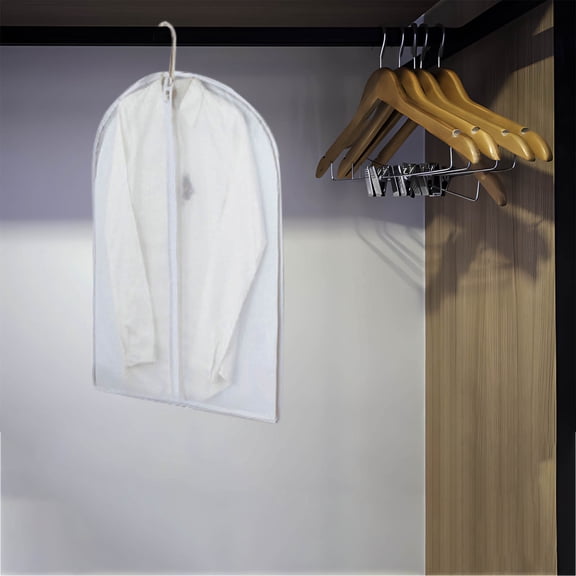 Garment Bags for Hanging Clothes 28 Inch Long Clear Breathable Suit Bags For Closet Storage Dress Bags for Gowns Dance Costumes Travel Suit Cover Bags Full Zipper