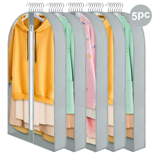 Garment Bags for Travel, 40" Large Clear Hanging Garment Bags for