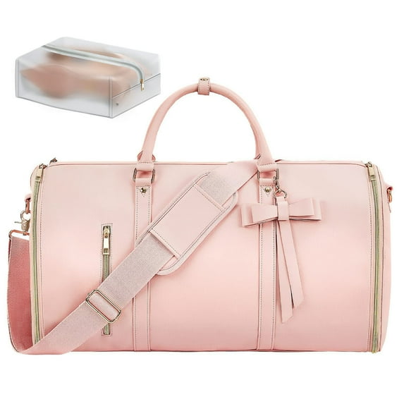 Garment Bags For Travel For Women 2024 Garment Duffle Bag Convertible Foldable 2 In 1 Suit Bag For Hanging Clothes Business Trip Bag With Toiletry Pocket Gifts Clearance Pink