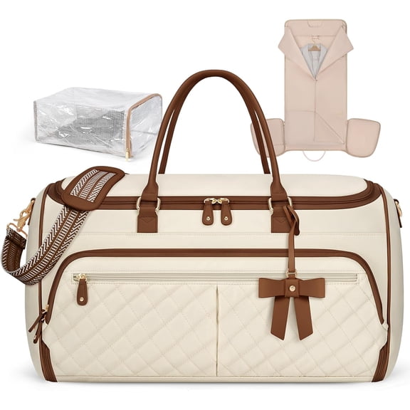 Garment Bags for Travel Women Convertible Garment Duffle Bag for Clothes, Large Carry Garment Bag with Shoe Bag & Wet Pocket, Foldable Dress Suit Business Travel Weekender Bags