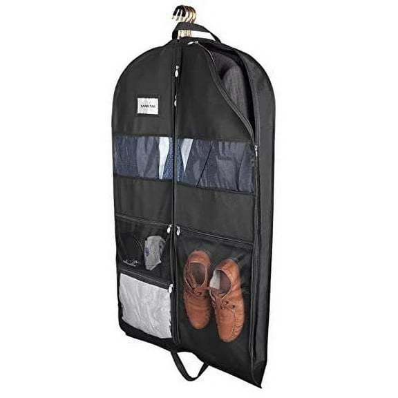 Garment Bags for Travel Heavy Duty 43" Hanging Suit Bag for Men Double Sides ...