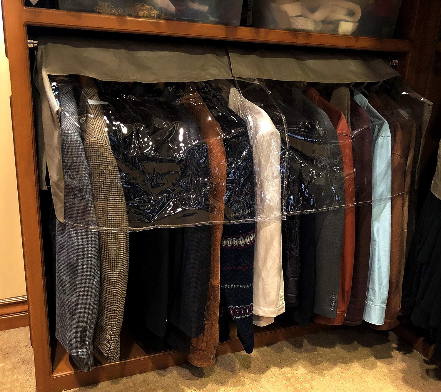 Garment Cover For Closet Rod And Portable Clothing Rack Shoulder Dust