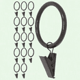 Garment Curtain Rings with Clip Set of 14, 1.5inch Inside Diameter