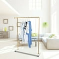 thumbnail image 1 of Garment Rack Clothes Hanger Round Tube Stand w/Wheels Storage Shelf, 1 of 11