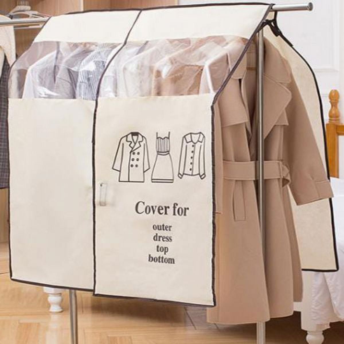 Garment Rack Cover Canvas Garment Rack Cover Large Hanging Clothes Protector Dustproof Coat Dress ...