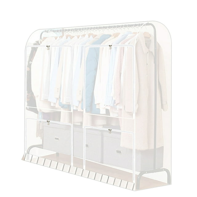 Garment Rack Cover Translucent PEVA Clothing Rack Cover Clear Clothes ...