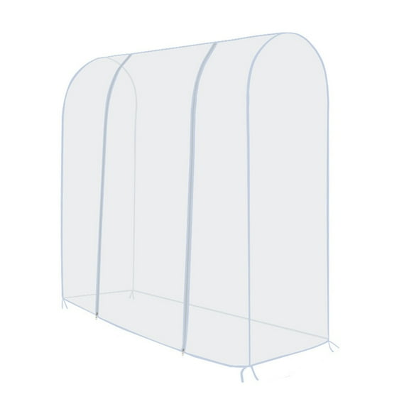 Garment Rack Cover Transparent PEVA Rail Rack Cover Clear Zip Clothing Dustproof Waterproof Bag Apparel Storage Display