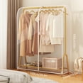 thumbnail image 1 of Garment Rack Cover, ZzCityTK Clear Waterproof Dustproof Clothing Protector, Heavy Duty Plastic Zippered Storage Cover for Dresses Suits Coats, White, 1 of 7