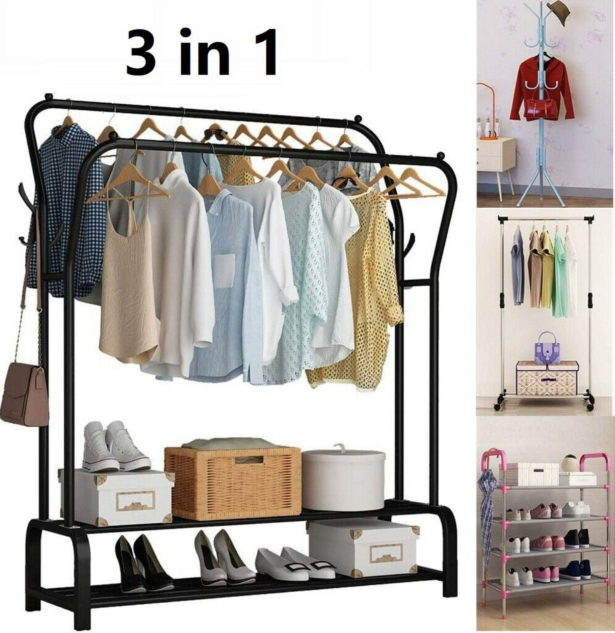 Garment Rack Double Rail Metal Clothes Rack Standing Heavy Duty Closet