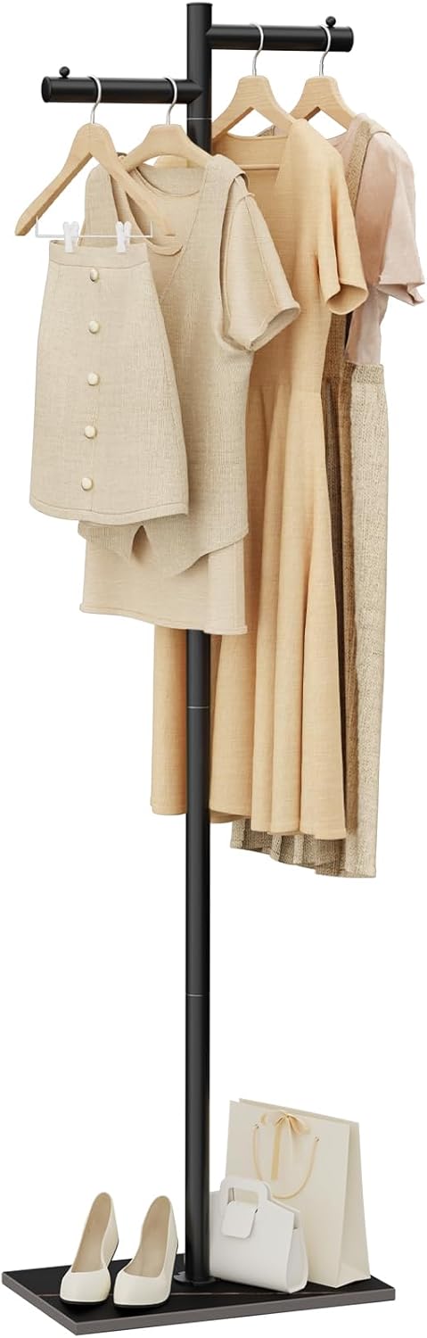 Rock Coat Racks Garment Rack, Freestanding Metal Coat Racks, Z-shaped Coat Tree with ...