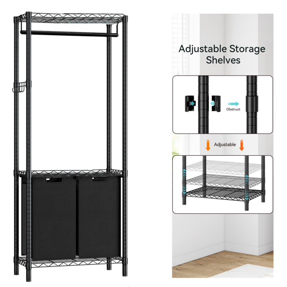 Stagging Rack Walmart Walmart's Portable Indoor Metal Garment Rack, Heavy Duty Laundry Sorter ...