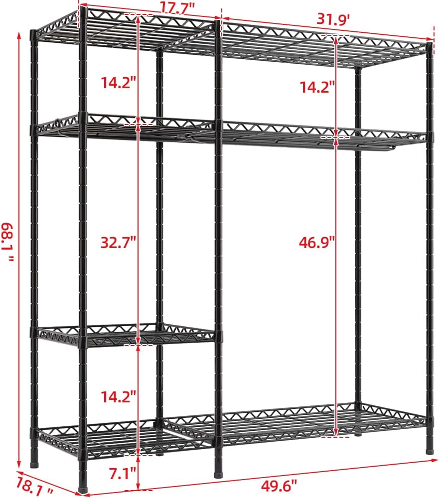 Garment Rack Heavy Duty Metal Wire Clothes Rack for Hanging Clothes