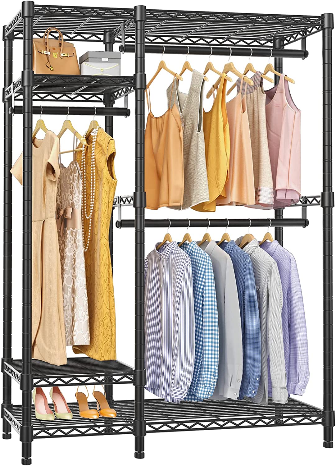 Garment Rack Metal Clothing Rack for Hanging Clothes, 4 Tiers Wire