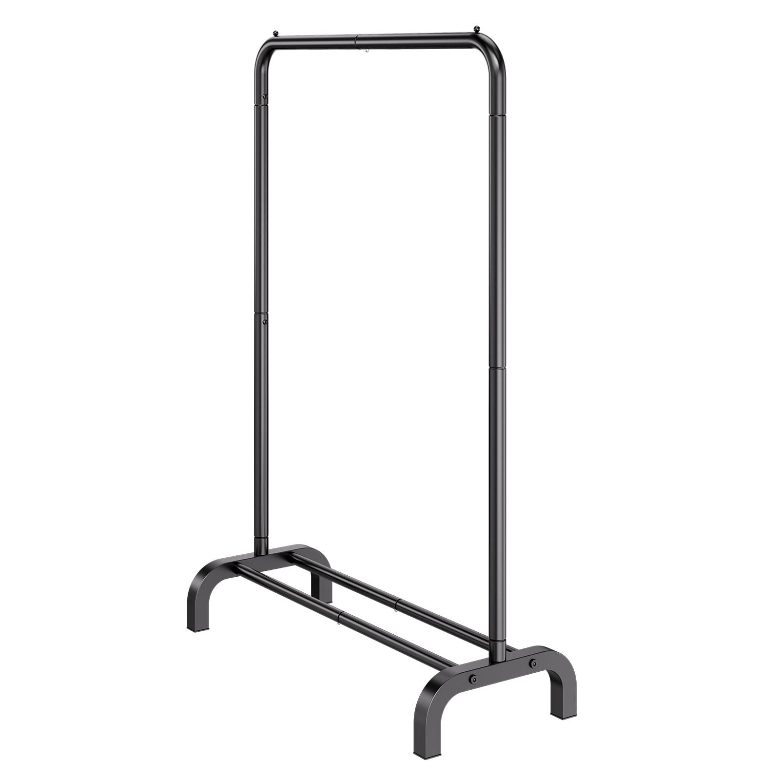 Garment Rack with Bottom Storage Shelf, Heavy-Duty Carbon Steel, 1" Thickened Pipe, 4 Anti-Slip Pads, for Bedroom Laundry Room Display
