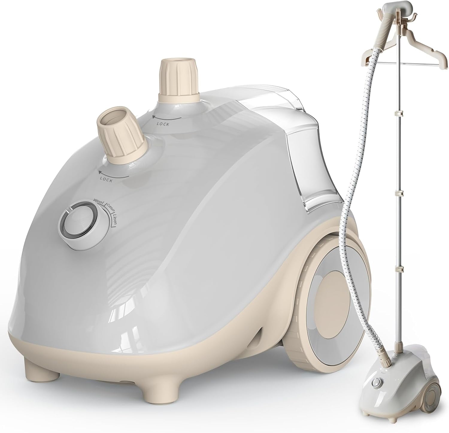 Garment Steamer for Clothes Standing, Heats in 45 Seconds with 1500W Power, 1.7L Water Tank for 55 Min Steaming, Includes Wheels for Easy Mobility, Standing Steamer Wrinkle Remover