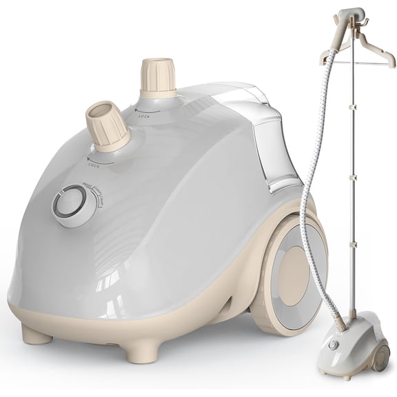 Garment Steamer for Clothes Standing, Heats in 45 Seconds with 1500W Power, 1.7L Water Tank for 55 Min Steaming, Includes Wheels for Easy Mobility, Standing Steamer Wrinkle Remover