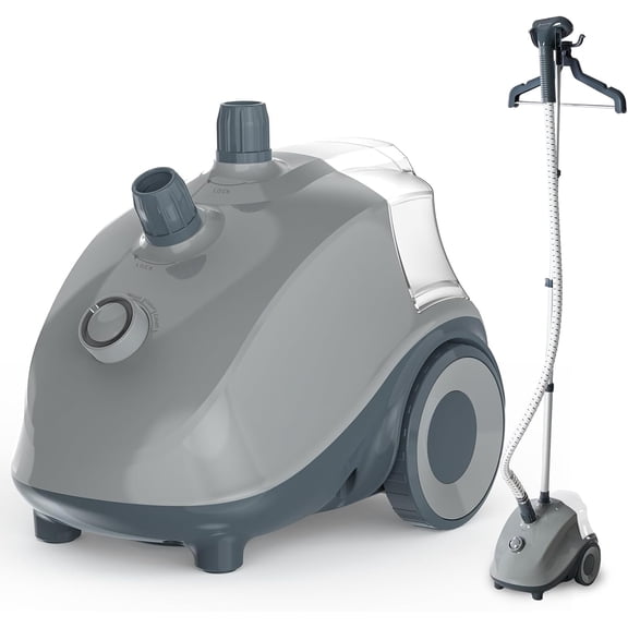 Garment Steamer for Clothes Standing, Heats in 45 Seconds with 1500W Power, 1.7L Water Tank for 55 Min Steaming, Includes Wheels for Easy Mobility, Standing Steamer Wrinkle Remover