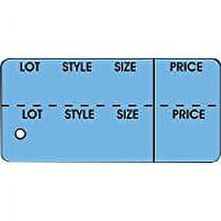 Garment Tag Large,"Lot, Style, Sz, Prc" Dk Blue in color, 2-7/8"x 1-3/8", box of 1000,