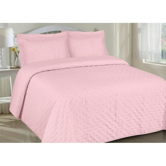 Garment Washed Quilt Set Pink - Twin
