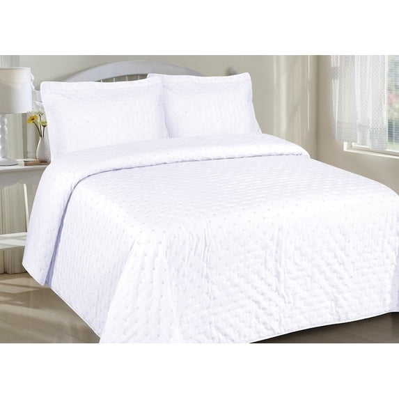 Garment Washed Quilt Set White - King