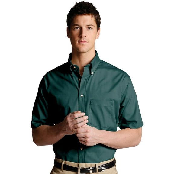 Garments Men's Wrinkle Resistant Chest Pocket Poplin Shirt