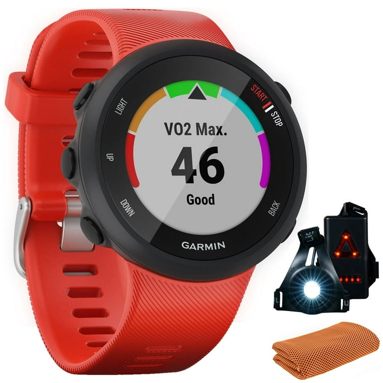 Garmin Forerunner 45 GPS Watch, Workout Cooling Towel Safety