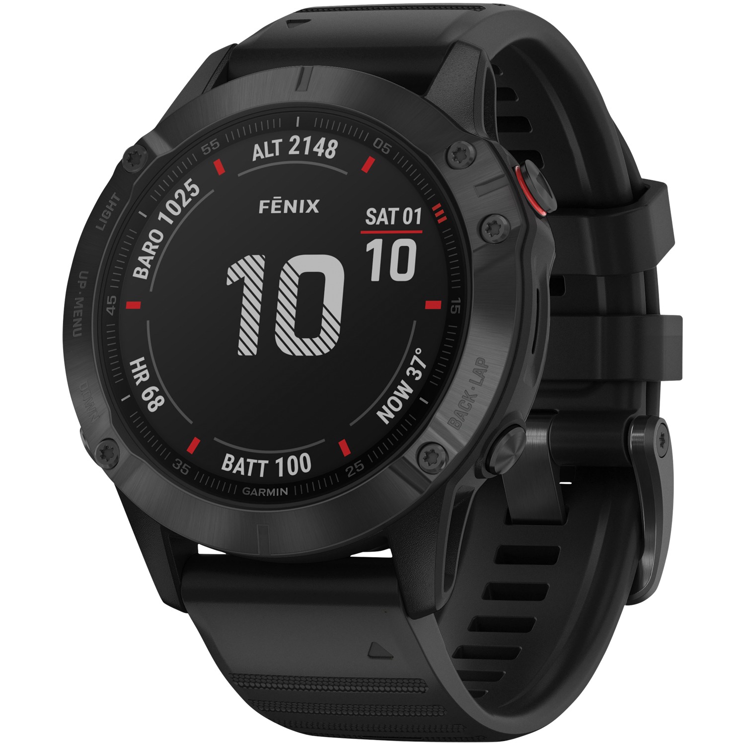 Garmin 010-02158-01 Fēnix 6 Multisport GPS Watch (Pro Edition, Black with Black Band) - image 1 of 11