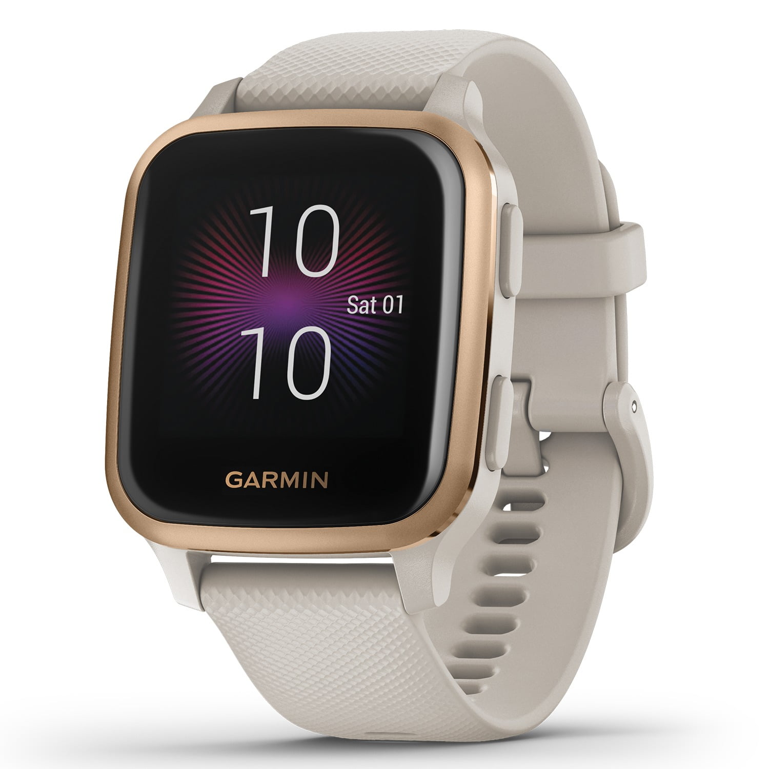 Garmin 010-02426-01 Venu Sq Music Edition (Rose Gold Aluminum Bezel with  Light Sand Case and Silicone Band)