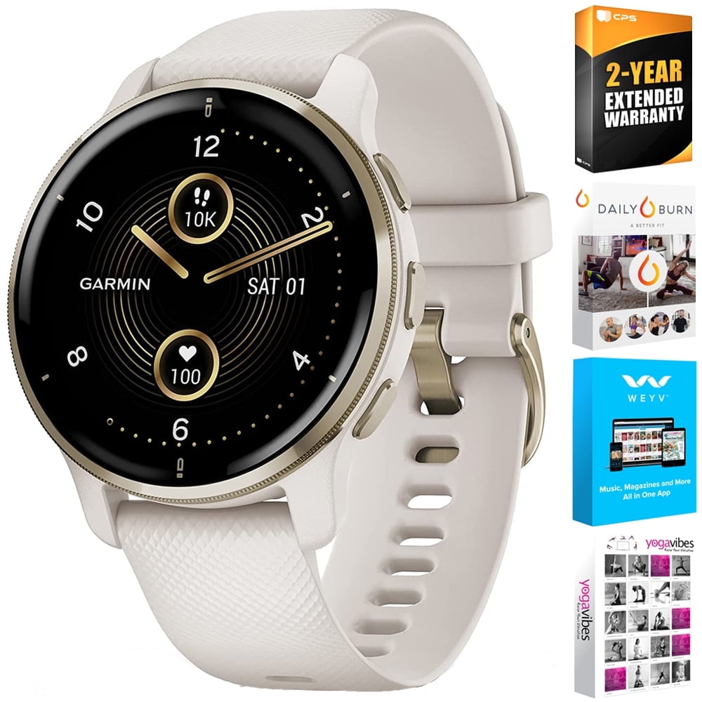 大きな取引 Garmin Gold Cream Smartwatch, GPS Plus 2 Venu 010-02496-02 スマホアクセサリー